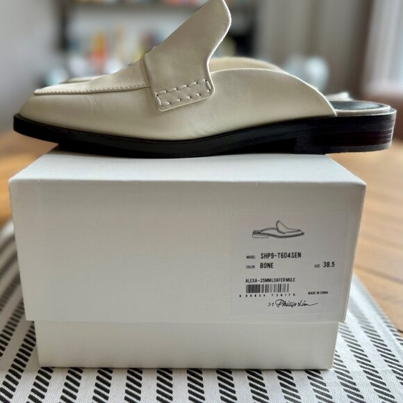 3.1 Phillip Lim Alexa 25mm leather loafers in bone white Size 38.5 - Picture 5 of 11